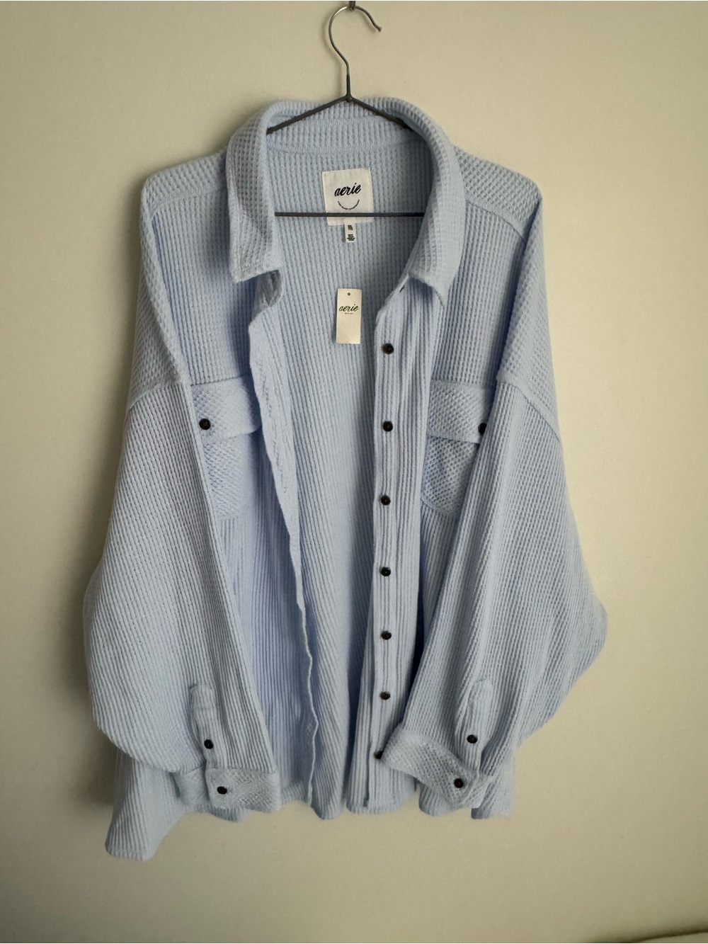 Aerie Lumberjane Shirt in Eyelet Blue